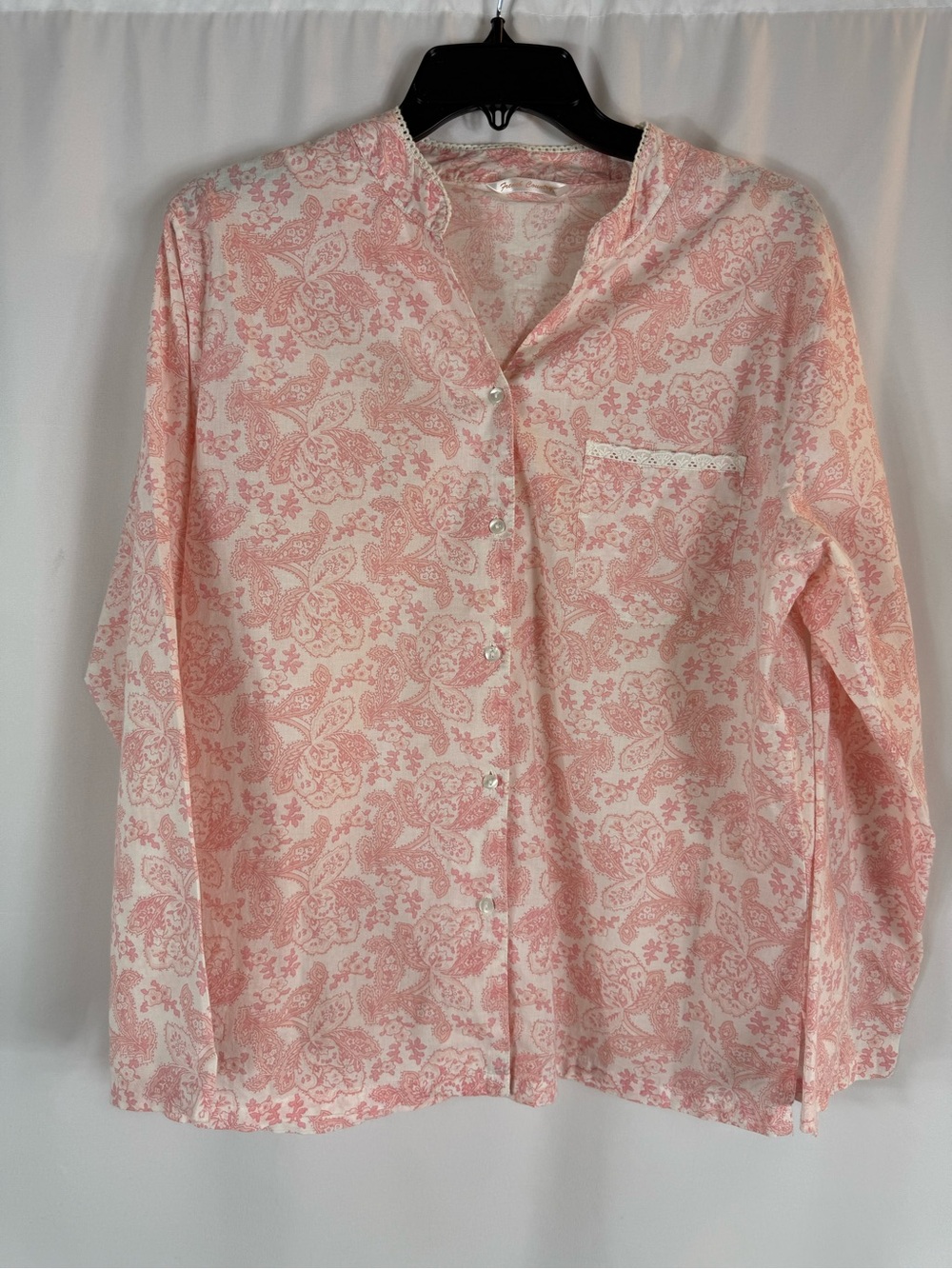 French Country Pink Paisley Cotton Top, pajamas